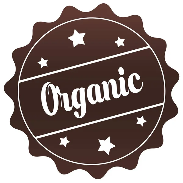 Коричневая марка ORGANIC на белом фоне . — стоковое фото