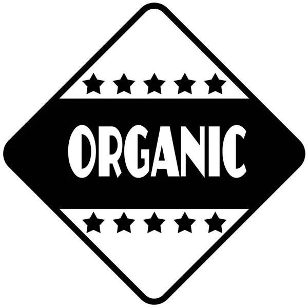 ORGANIC on black diamond shaped sticker label. — Stock Photo, Image