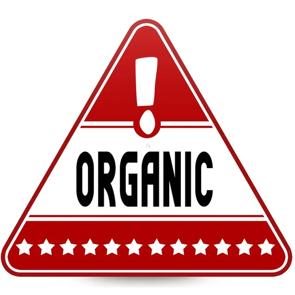 ORGANIC on red triangle road sign. — Stock Photo, Image