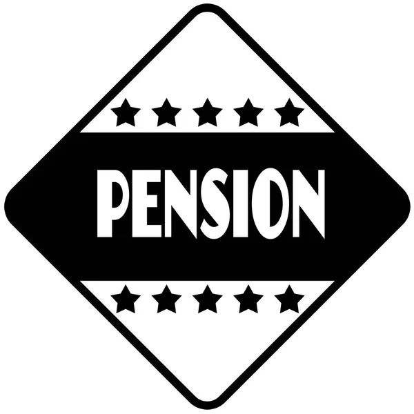 PENSION on black diamond shaped sticker label. — Stock Photo, Image