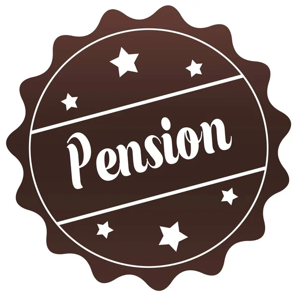 Brown Pension stämpel på vit bakgrund. — Stockfoto