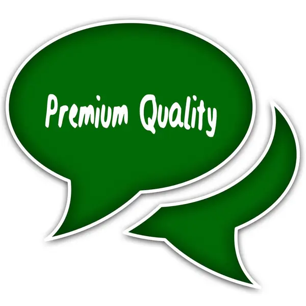 Groene spraak ballonnen met Premiumkwaliteit SMS-bericht. — Stockfoto