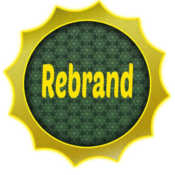 Gouden badge met Rebrand tekst. — Stockfoto