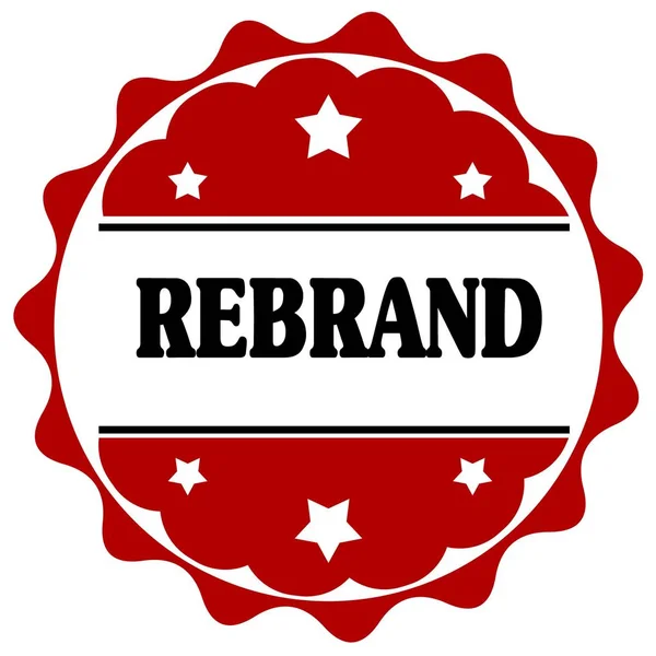 Červený štítek s textem Rebrand. — Stock fotografie