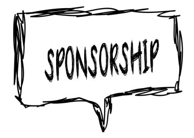 Bir kalem kabataslak işaret üstünde sponsorship.