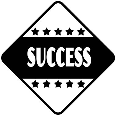 Siyah elmas şekilli etiket etiket başarı.