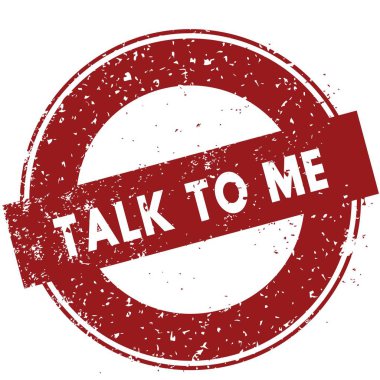 Kırmızı konuş benimle lastik damgası resimde beyaz arka plan üzerinde