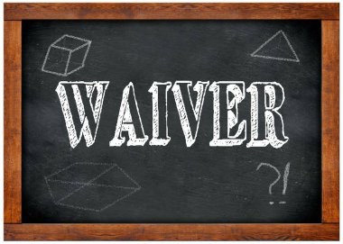 Ahşap çerçeve blackboard ile feragat metin tebeşir ile yazılmış.