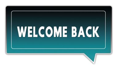 Turkuaz siyah degrade kare konuşma balonu için sırt üstünde hoş geldiniz.