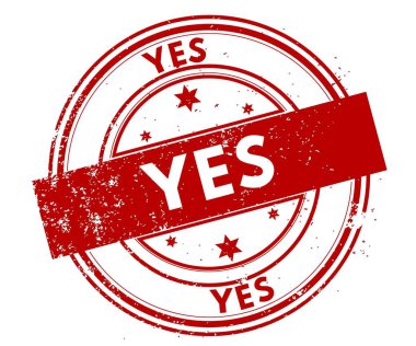 Evet sıkıntılı kırmızı pul.