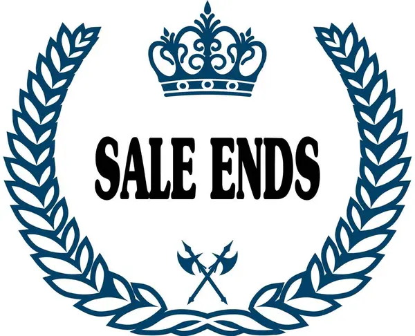 Blauwe lauweren zegel met Sale Ends tekst. — Stockfoto