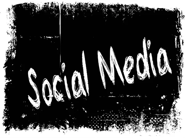 SOCIAL MEDIA su sfondo nero grunge . — Foto Stock