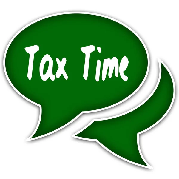 Balões de fala verde com mensagem de texto TAX TIME . — Fotografia de Stock