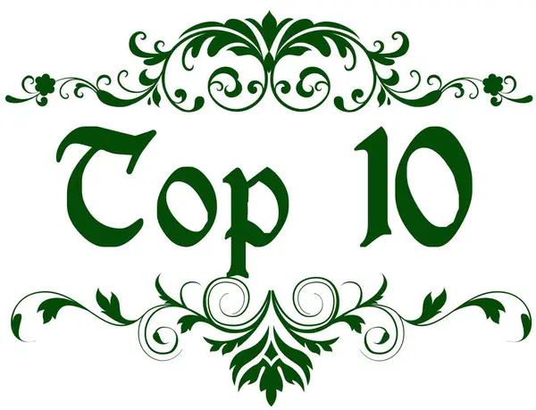 Зеленый фрейм с текстом TOP 10 . — стоковое фото
