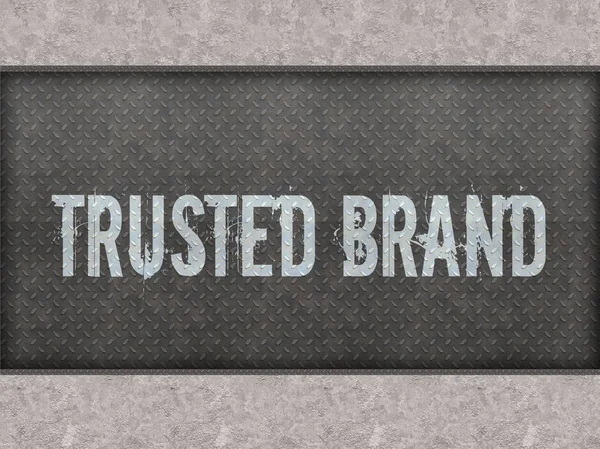 Vertrauenswürdige Marke auf Blechwand gemalt. — Stockfoto