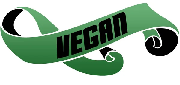 Ruban défilé vert avec message VEGAN . — Photo