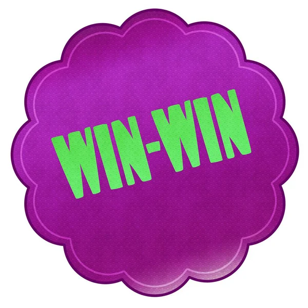 Win Win na purpurové nálepka. — Stock fotografie