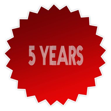 Kırmızı etiket etiket üzerinde 5 yıl.