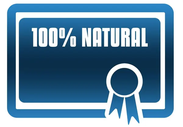 100 % přírodní modré certifikát. — Stock fotografie