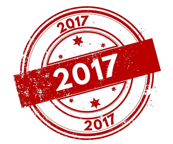 2017 distressed red stamp. — Stock Photo, Image
