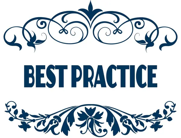 Best Practice blaue Textrahmen. — Stockfoto