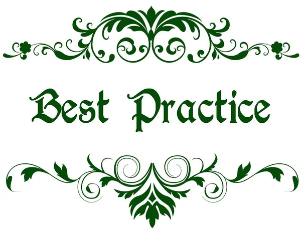 Grüner Rahmen mit Best-Practice-Text. — Stockfoto