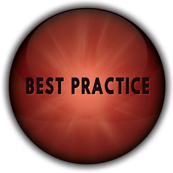 Best Practice rote Knopfleiste. — Stockfoto