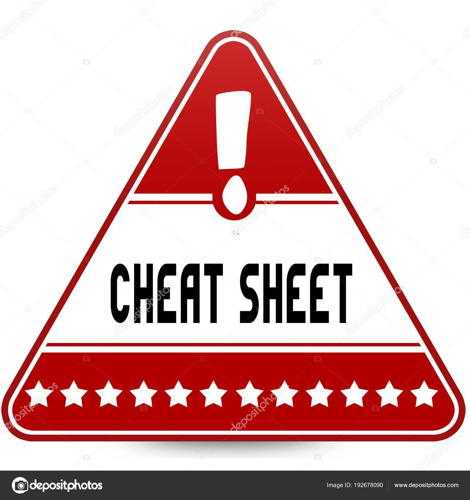 Cheat Sheet On Red Triangle Road Sign Stock Photo C Ionutparvu