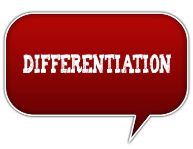 Farklılaşma kırmızı konuşma balon balon üzerinde.