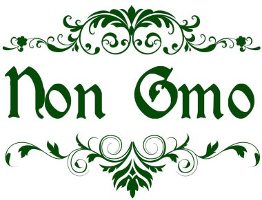 Olmayan GDO metin ile yeşil çerçeve.