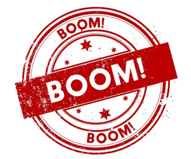 Boom sıkıntılı kırmızı pul.