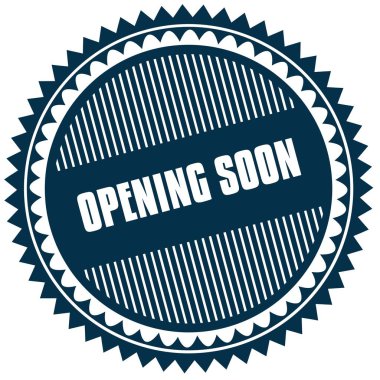 Yuvarlak açılış yakında mavi etiket.