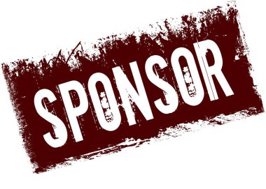 Kırmızı retro sıkıntılı zemin üzerine sponsor.