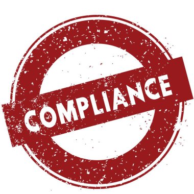 Beyaz zemin üzerine kırmızı uyum lastik damgası illüstrasyon