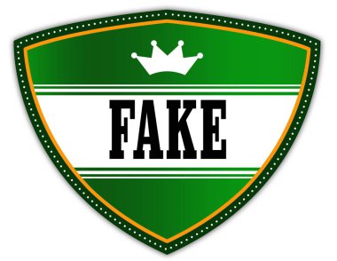 Tacı olan yeşil kalkan yazılı sahte.