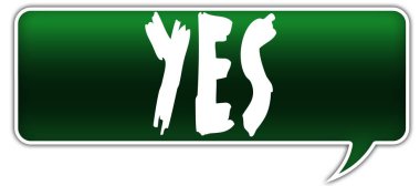 Evet yeşil diyalog sözcük balonu.