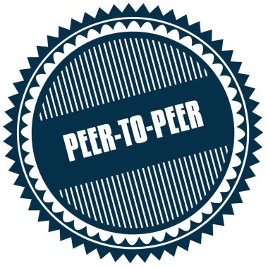 Yuvarlak Peer To Peer mavi etiket.