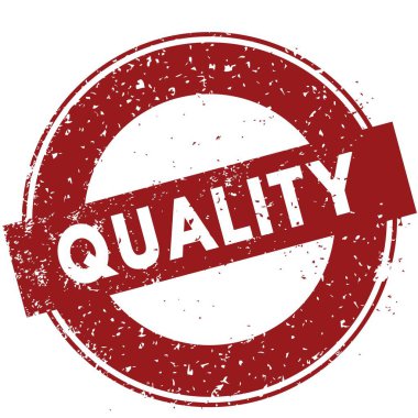 Beyaz zemin üzerine kırmızı kalite damgası illüstrasyon