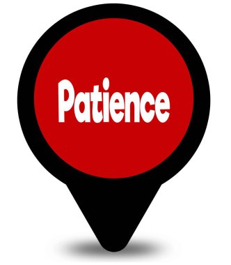 Sabır üzerinde kırmızı konum işaretçisini illüstrasyon