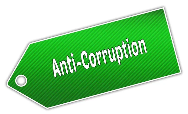 Gestreept groen label van de Anti-corruptie. — Stockfoto