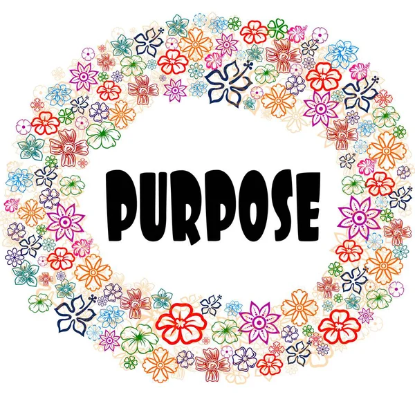 PURPOSE in floral frame. — Stock Photo, Image