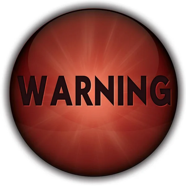 WARNING red button badge. — Stock Photo, Image