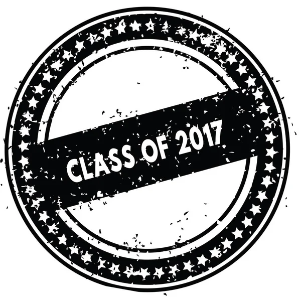 Black CLASS of 2017 distressed rubber stamp with grunge texture . — стоковое фото