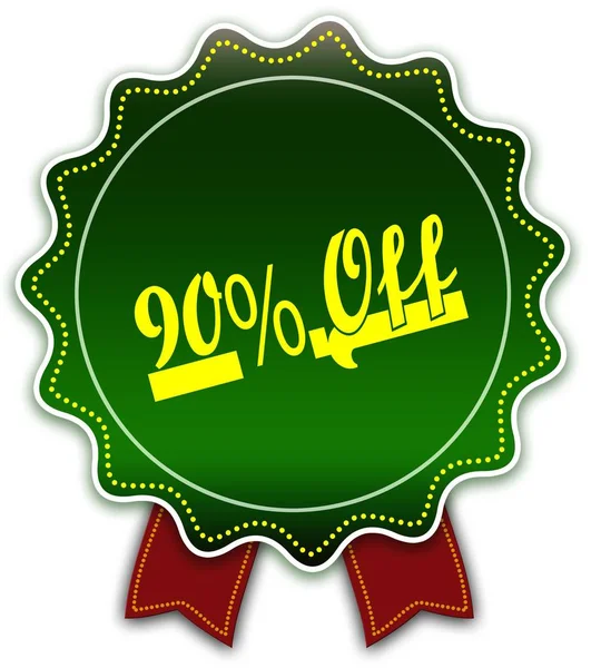 90 procent av runda grönt band. — Stockfoto