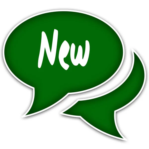 Balony zielone mowy z nową wiadomość SMS. — Zdjęcie stockowe
