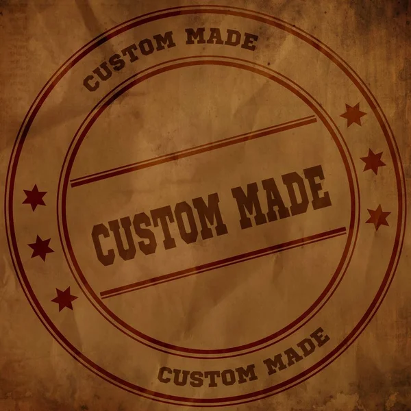 Custom Made stempel op oude bruine verfrommeld papier. — Stockfoto