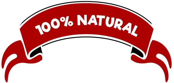 100 % přírodní na červený proužek. — Stock fotografie