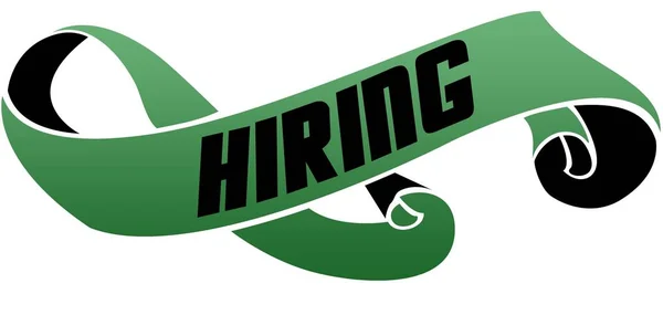 Nastro a scorrimento verde con messaggio HIRING . — Foto Stock