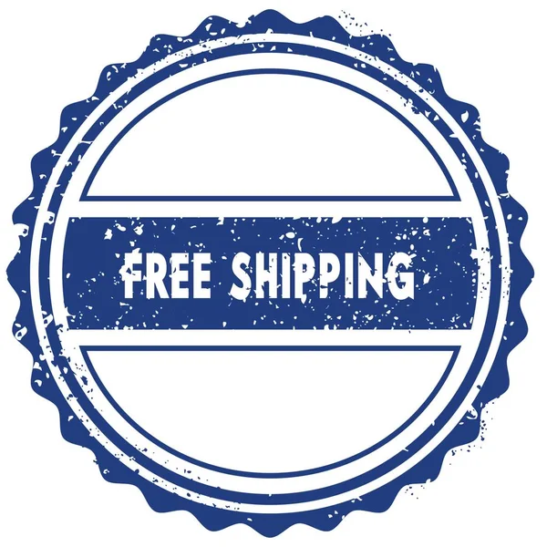 FREE SHIPPING stamp. sticker. seal. blue round grunge vintage ribbon sign — Stock Photo, Image
