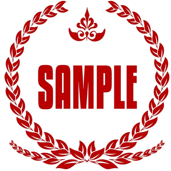 SAMPLE red laurels badge. — Stock Photo, Image